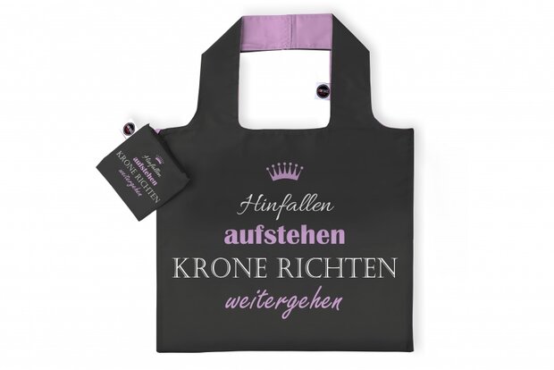 opvouwbare shopper Hinfallen aufstehen 48 cm zwart