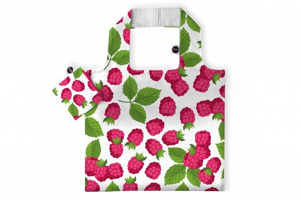 opvouwbare shopper framboos 48 cm groen/roze