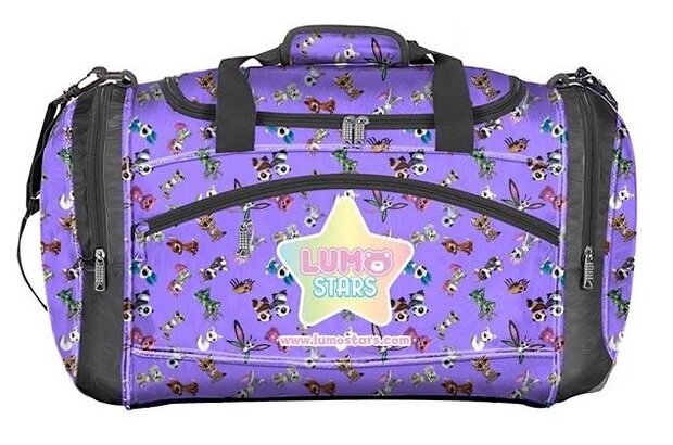 weekendtas 39 liter polyester paars/donkergrijs