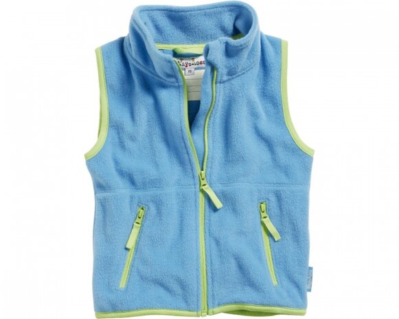 bodywarmer fleece junior blauw/groen maat 116