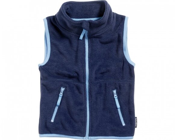 bodywarmer fleece junior navy/lichtblauw maat 74