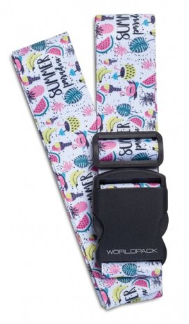 bagageriem Paradise 190 x 5 cm wit/multicolor