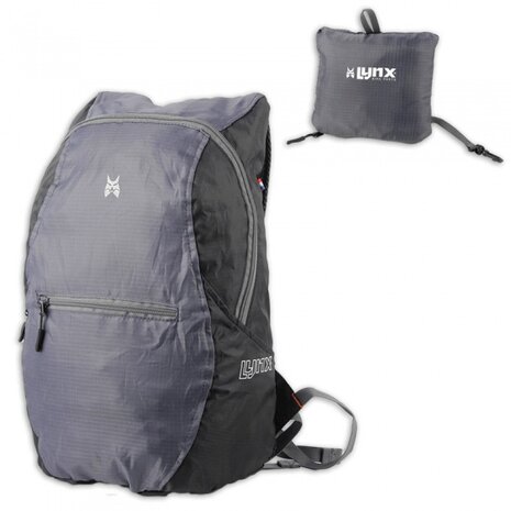 opvouwbare rugzak 44 x 28 cm zwart/grijs 10 liter