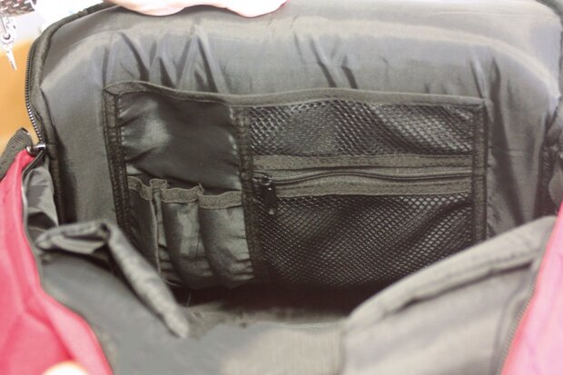 rugzak 14 liter rood/bruin