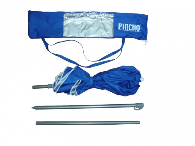 strandparasol 180 cm polyester blauw 4-delig