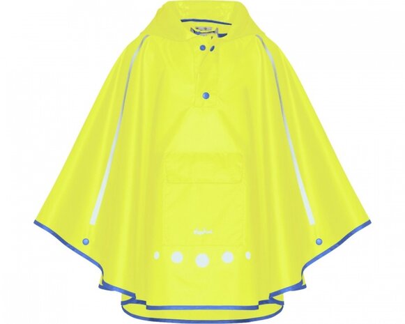 regenponcho opvouwbaar neon-geel junior maat XL