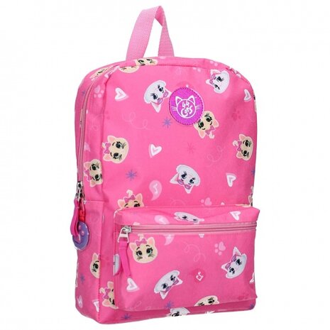 rugzak 44 Cats Pawesome 33 x 23 cm roze