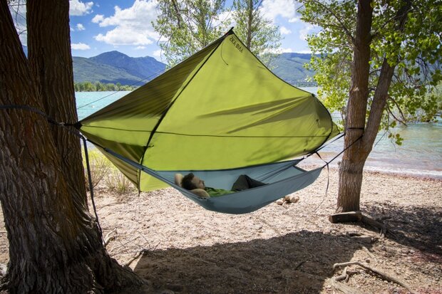 hangmattent Sky Bivy Bundle 400 x 240 cm groen/blauw
