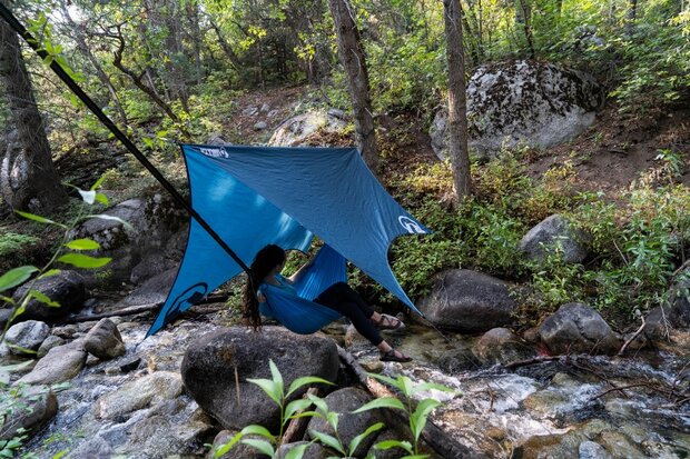 hangmatcover Traverse Shelter 360 x 280 cm blauw