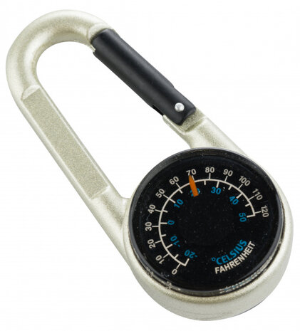 kompas met karabijnhaak zilver unisex 6,2 cm