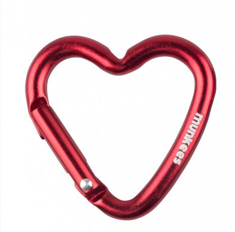 karabijnhaak Hart 3,8 cm rood 2 stuks