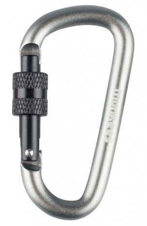 karabijnhaak D-Shape schroefsluiting 6 x 60 mm grijs