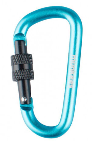 karabijnhaak D-Shape schroefsluiting 6 x 60 mm blauw