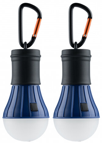 tent lamp LED met karabijnhaak blauw 2 stuks