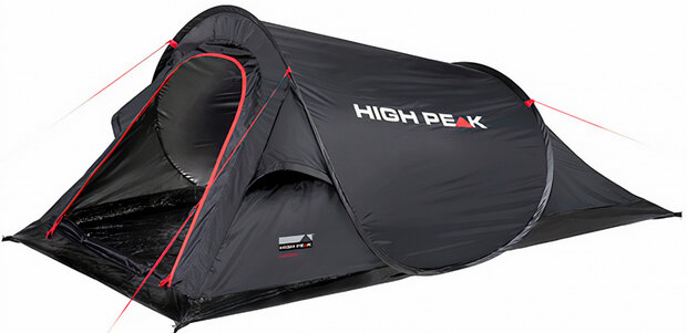 pop-up tent Campo 2-persoons 220 x 120 x 90 cm zwart