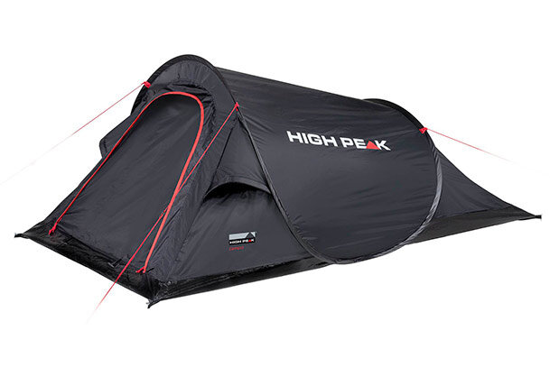 pop-up tent Campo 2-persoons 220 x 120 x 90 cm zwart