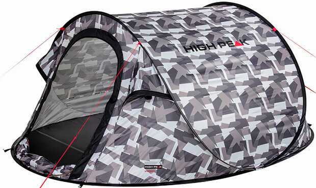 pop-up tent Vision 3-persoons 235 x 180 x 100 cm grijs