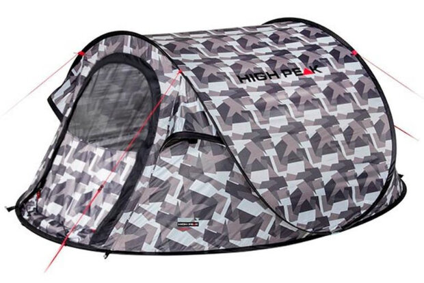 pop-up tent Vision 3-persoons 235 x 180 x 100 cm grijs