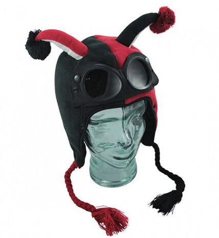 Gogglez muts zwart/rood harlekijn afm. 58 cm