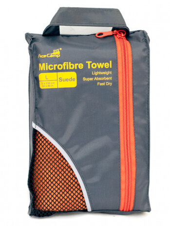 microvezel handdoek suede oranje L