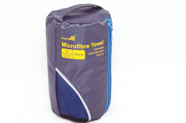 microvezel handdoek katoen blauw M
