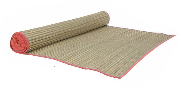 strandmat riet 60 x 180 cm rood