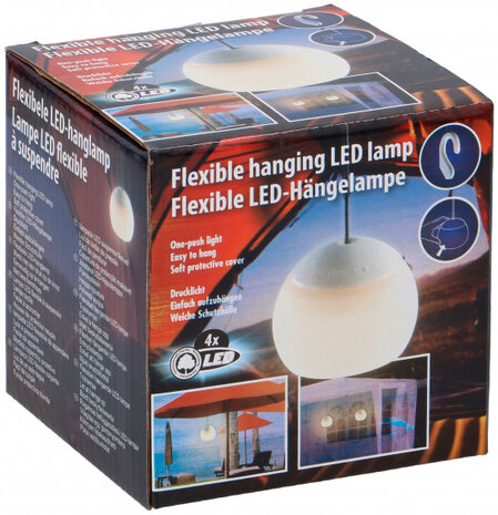 kampeerlamp led 8 cm ophanghaak wit