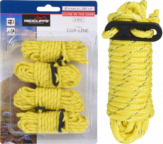 scheerlijnen of spantouw set van 4 stuks geel