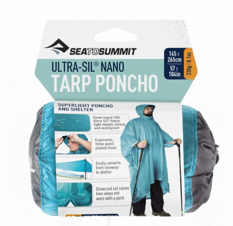 tarp poncho 145x265 cm ultra-siliconen nano blauw