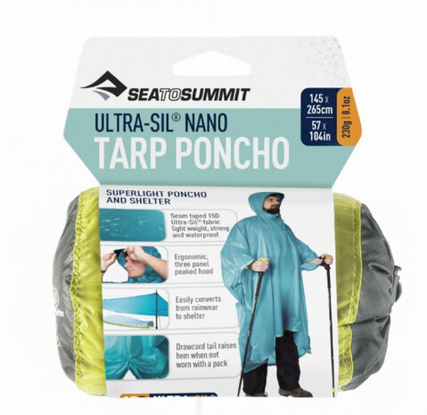 tarp poncho 145x265 cm ultra-siliconen nano groen
