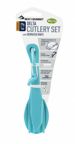 campingbestek mes/vork/lepel kunststof blauw