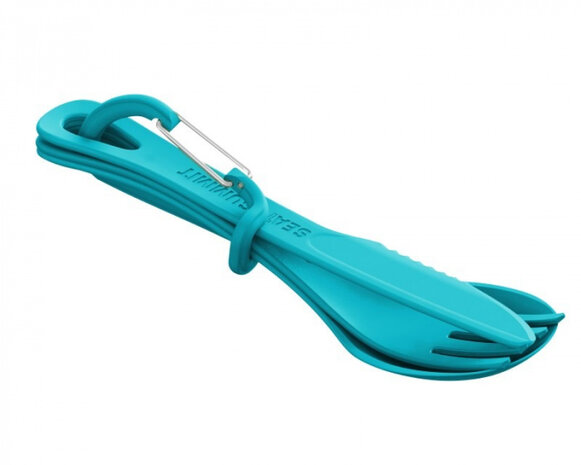 campingbestek mes/vork/lepel kunststof blauw