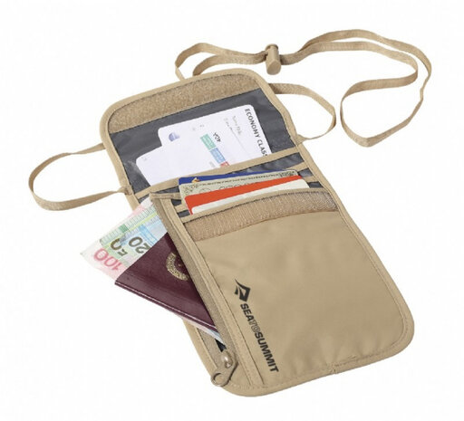 multifunctionele reisportemonnee textiel beige