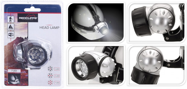 hoofdlamp 7 led zwart/grijs
