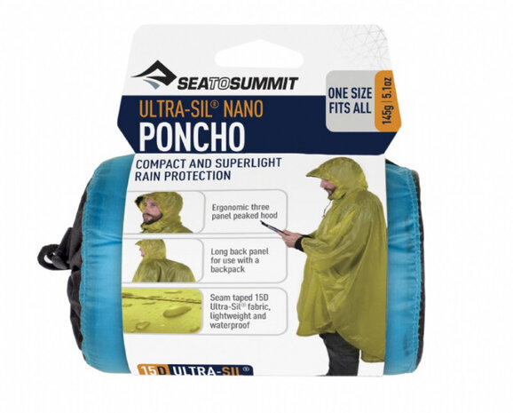 poncho 15D one size nylon blauw