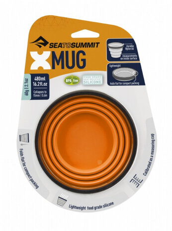 X-mug campingservies inklapbare mok 480 ml oranje