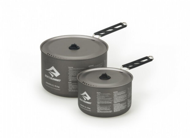 AlphaPot camping pannenset 1,2 en 2,7 liter grijs
