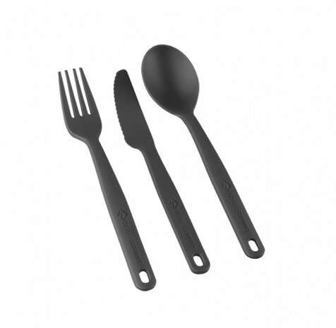 Camp Cutlery Campingbestek mes, vork &amp; lepel grijs