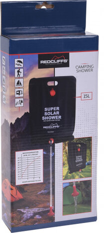 campingshower zwart 15 liter