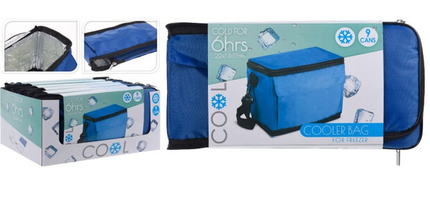 opvouwbare koeltas 35 x 17,5 cm polyester blauw