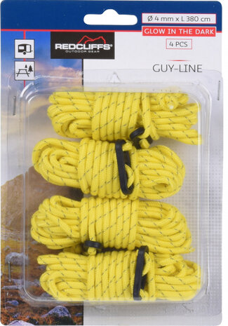 scheerlijnen 380 cm geel glow in the dark 4 stuks