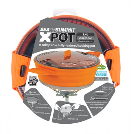 campingpan X-Pot 1,4 liter 19 cm aluminium oranje