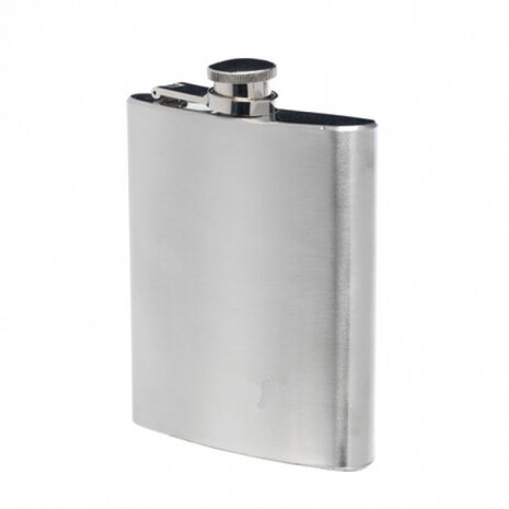 heupfles 200 ml staal chroom