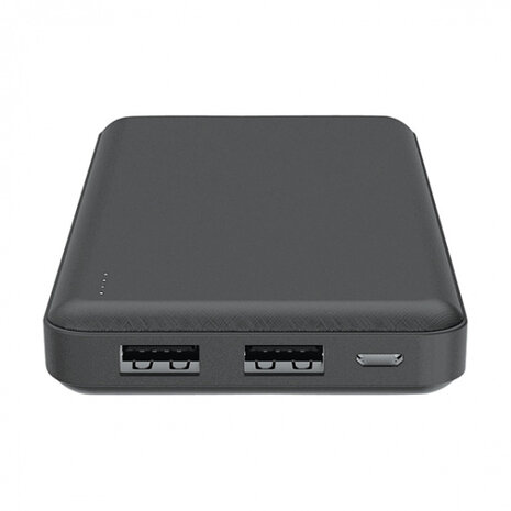 powerbank 10000 mAh 5 Volt 2,1 Amp&egrave;re zwart 2-delig