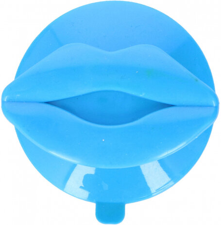 ophanghaak lippen 7,5 x 6,5 cm PVC blauw