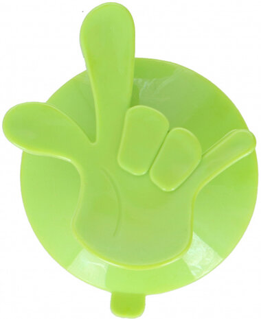 ophanghaak hand 7,5 x 6,5 cm PVC groen