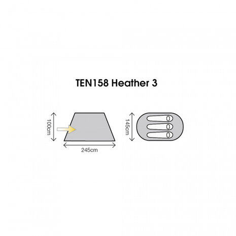 pop-up tent Heather 3-persoons 245 x 145 x 100 cm rood