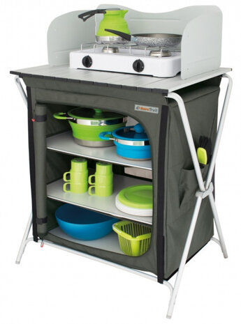 keukenkast Chur 85 cm aluminium/polyester groen