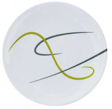 tafelservies Vienna melamine wit/groen/grijs 16-delig