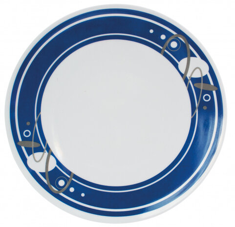 campingservies Saturn melamine wit/blauw 16-delig
